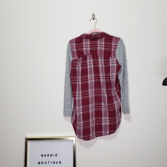 Make and model plaid long sleeve top s - Picture 4 of 5